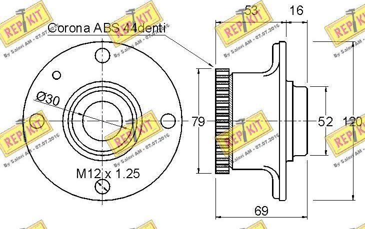 REPKIT RKB1534 - Wheel hub, bearing Kit autospares.lv