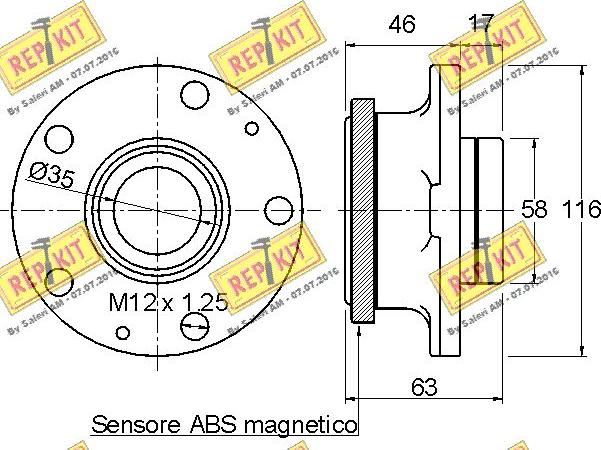 REPKIT RKB1691 - Wheel hub, bearing Kit autospares.lv