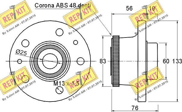 REPKIT RKB1045 - Wheel hub, bearing Kit autospares.lv