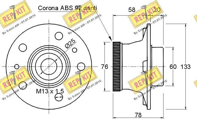 REPKIT RKB1063 - Wheel hub, bearing Kit autospares.lv