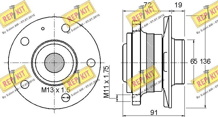 REPKIT RKB1773 - Wheel hub, bearing Kit autospares.lv