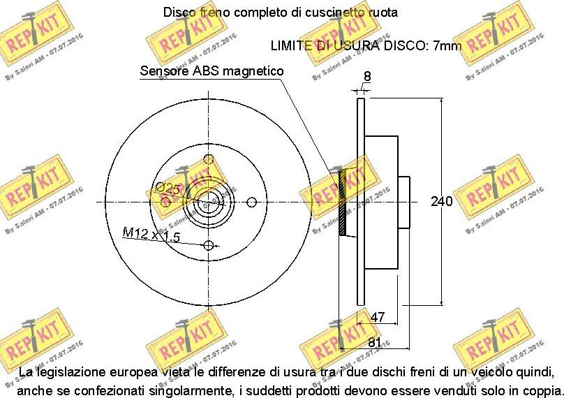 REPKIT RKB2099D - Brake Disc autospares.lv