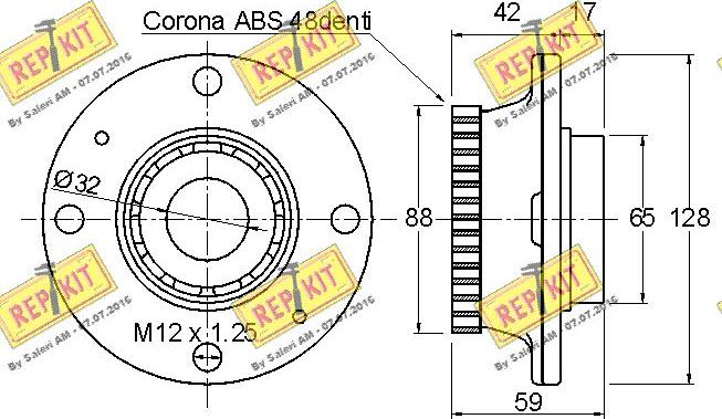 REPKIT RKB2054 - Wheel hub, bearing Kit autospares.lv