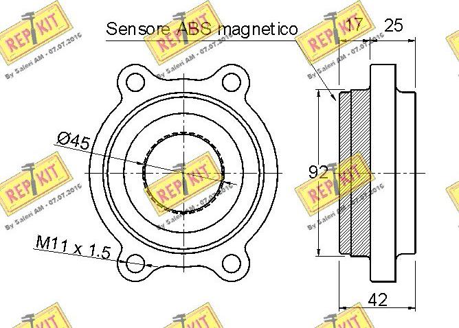 REPKIT RKB2089 - Wheel hub, bearing Kit autospares.lv