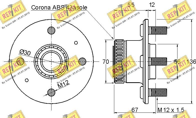 REPKIT RKB2035 - Wheel hub, bearing Kit autospares.lv