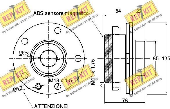 REPKIT RKB2162 - Wheel hub, bearing Kit autospares.lv