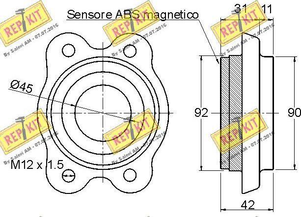 REPKIT RKB2183 - Wheel hub, bearing Kit autospares.lv