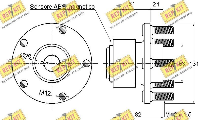 REPKIT RKB2130 - Wheel hub, bearing Kit autospares.lv