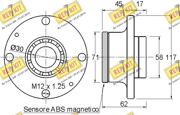 REPKIT RKB2127 - Wheel hub, bearing Kit autospares.lv