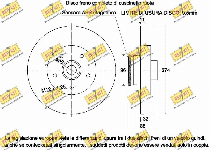 REPKIT RKB2822 - Wheel hub, bearing Kit autospares.lv