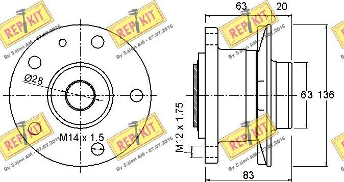 REPKIT RKB2309 - Wheel hub, bearing Kit autospares.lv