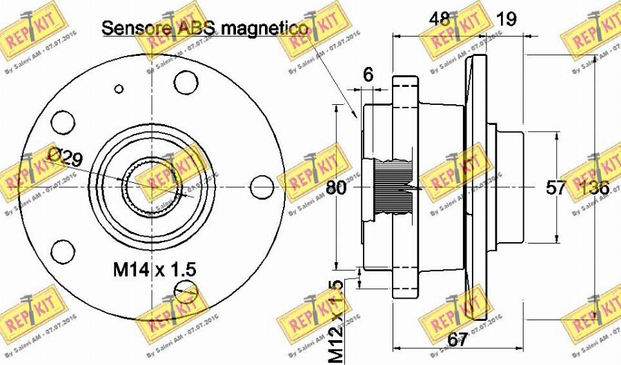 REPKIT RKB2244 - Wheel hub, bearing Kit autospares.lv