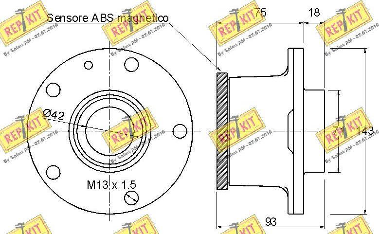 REPKIT RKB2240 - Wheel hub, bearing Kit autospares.lv