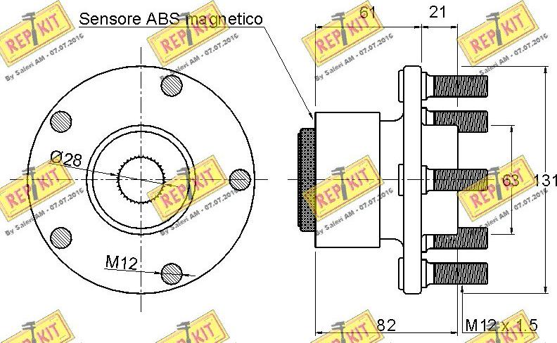 REPKIT RKB2252 - Wheel hub, bearing Kit autospares.lv