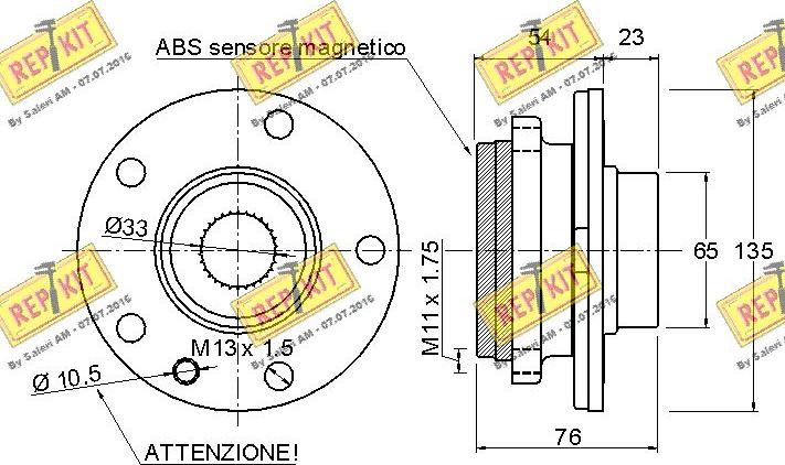 REPKIT RKB2222 - Wheel hub, bearing Kit autospares.lv