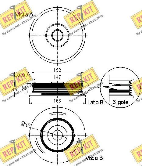 REPKIT RKT9098 - Belt Pulley, crankshaft autospares.lv