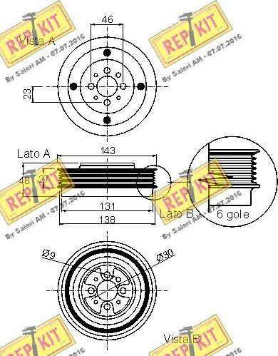 REPKIT RKT9021 - Belt Pulley, crankshaft autospares.lv