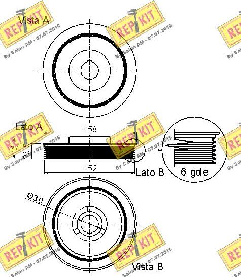 REPKIT RKT9028 - Belt Pulley, crankshaft autospares.lv