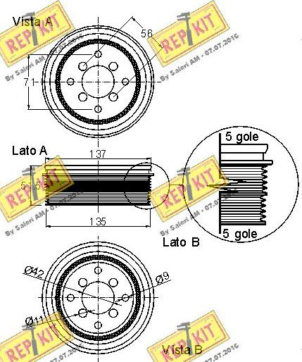 REPKIT RKT9075 - Belt Pulley, crankshaft autospares.lv