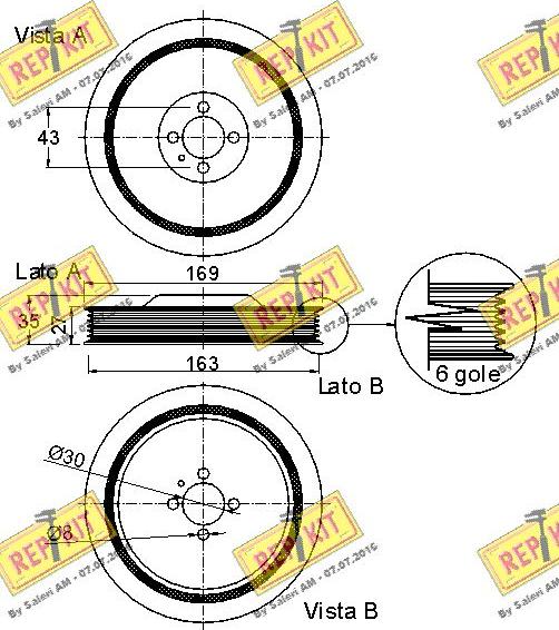 REPKIT RKT9195 - Belt Pulley, crankshaft autospares.lv