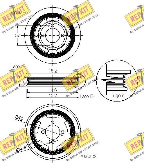 REPKIT RKT9146 - Belt Pulley, crankshaft autospares.lv