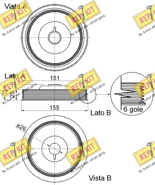 REPKIT RKT9320 - Belt Pulley, crankshaft autospares.lv