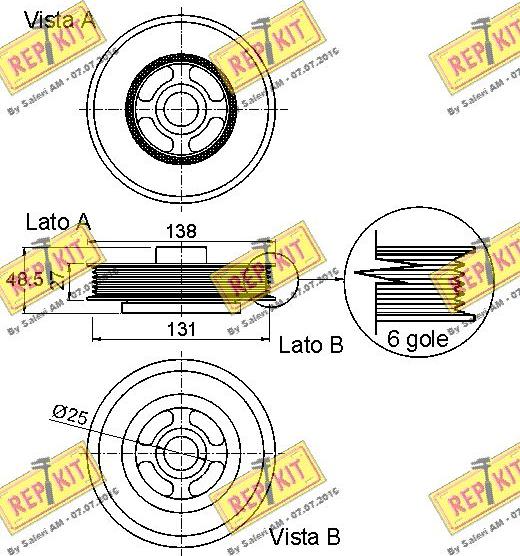 REPKIT RKT9240 - Belt Pulley, crankshaft autospares.lv