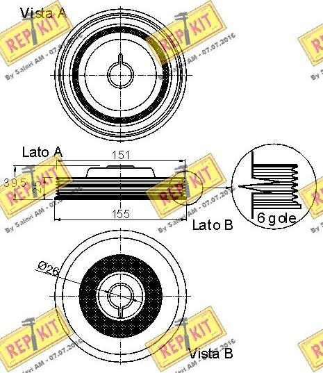 REPKIT RKT9219 - Belt Pulley, crankshaft autospares.lv