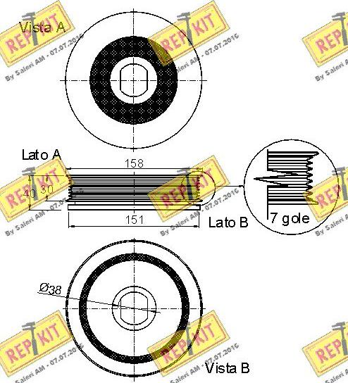 REPKIT RKT9220 - Belt Pulley, crankshaft autospares.lv