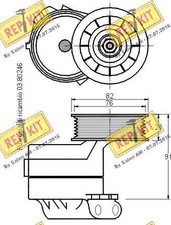 REPKIT RKT1961 - Belt Tensioner, v-ribbed belt autospares.lv