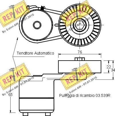 REPKIT RKT1549 - Belt Tensioner, v-ribbed belt autospares.lv