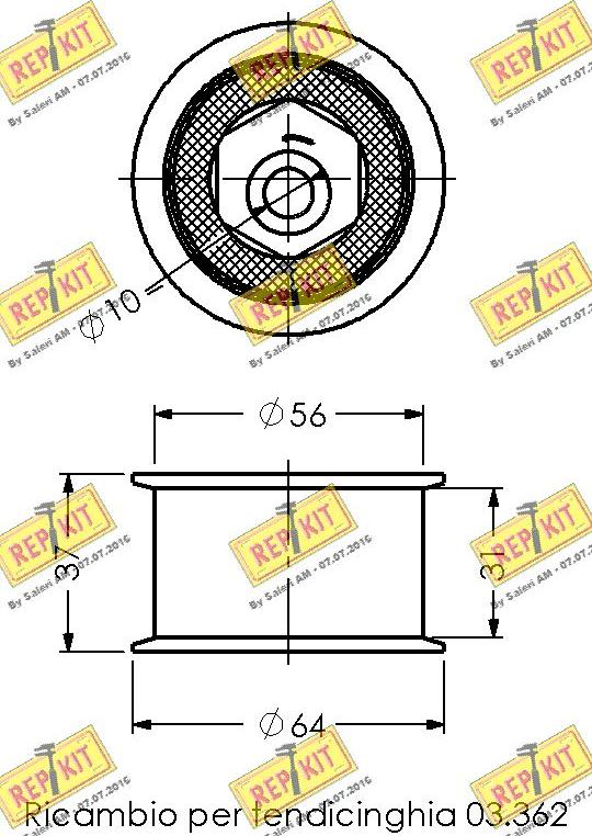 REPKIT RKT1542 - Deflection / Guide Pulley, timing belt autospares.lv