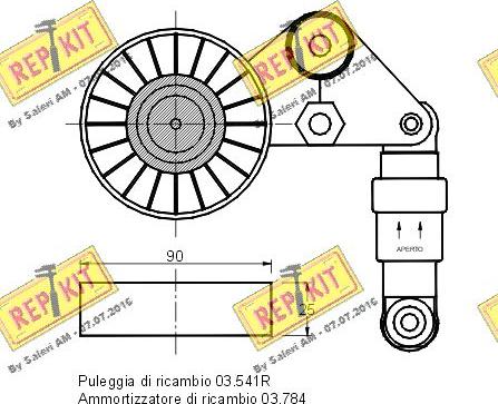 REPKIT RKT1553 - Belt Tensioner, v-ribbed belt autospares.lv