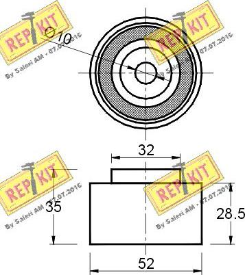 REPKIT RKT1521 - Deflection / Guide Pulley, timing belt autospares.lv