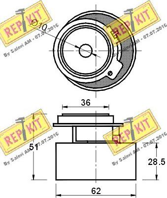 REPKIT RKT1522 - Tensioner Pulley, timing belt autospares.lv