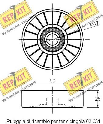 REPKIT RKT1645 - Pulley, v-ribbed belt autospares.lv