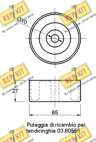 REPKIT RKT1646 - Pulley, v-ribbed belt autospares.lv