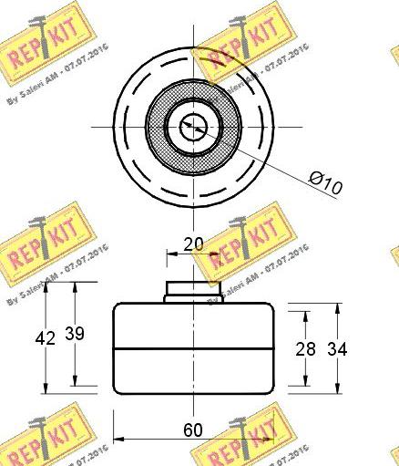 REPKIT RKT1092 - Deflection / Guide Pulley, timing belt autospares.lv