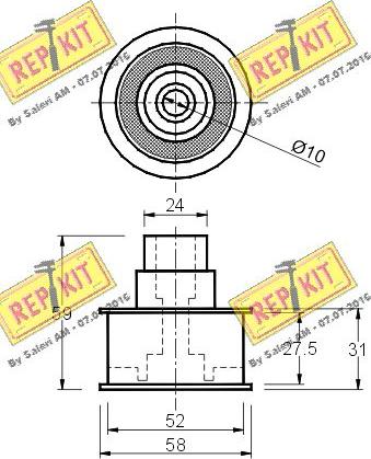 REPKIT RKT1145 - Deflection / Guide Pulley, timing belt autospares.lv