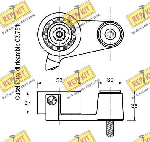 REPKIT RKT1178 - Tensioner Pulley, timing belt autospares.lv