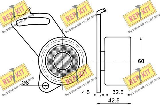 REPKIT RKT1338 - Tensioner Pulley, timing belt autospares.lv