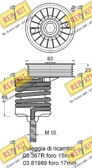 REPKIT RKT1374 - Belt Tensioner, v-ribbed belt autospares.lv