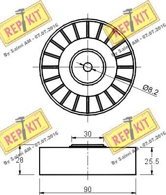 REPKIT RKT1292 - Pulley, v-ribbed belt autospares.lv