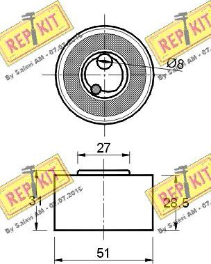 REPKIT RKT1285 - Tensioner Pulley, timing belt autospares.lv