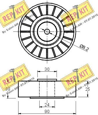 REPKIT RKT1780 - Pulley, v-ribbed belt autospares.lv