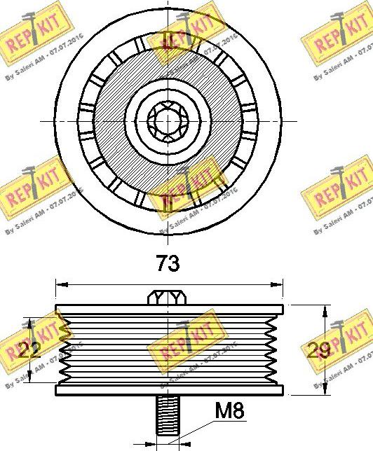 REPKIT RKT3495 - Pulley, v-ribbed belt autospares.lv