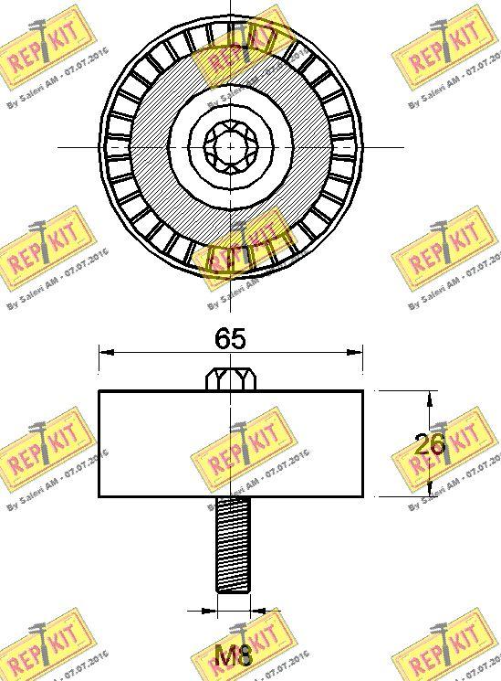 REPKIT RKT3497 - Pulley, v-ribbed belt autospares.lv