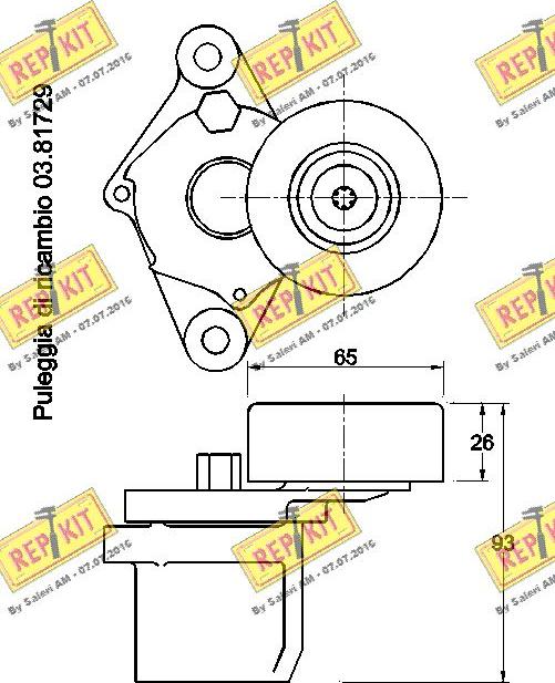 REPKIT RKT3444 - Belt Tensioner, v-ribbed belt autospares.lv