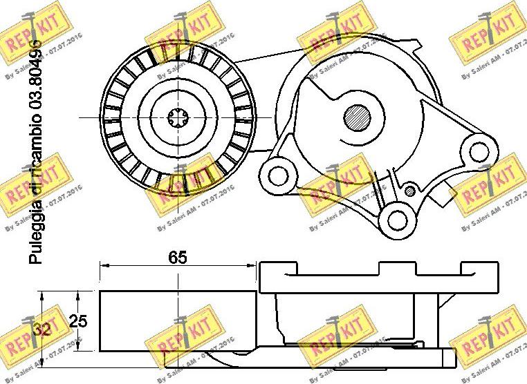 REPKIT RKT3452 - Belt Tensioner, v-ribbed belt autospares.lv