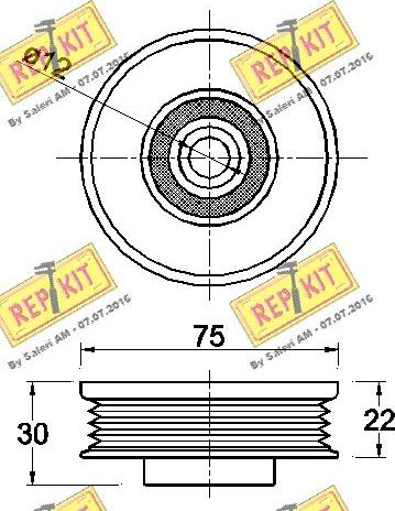 REPKIT RKT3422 - Pulley, v-ribbed belt autospares.lv